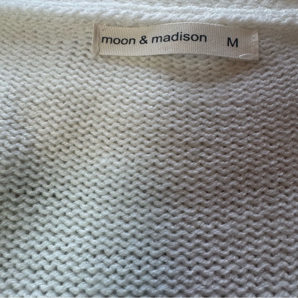 moon & madison White Open Front Medium Cardigan with Watermelon Embroidery - Picture 7 of 7